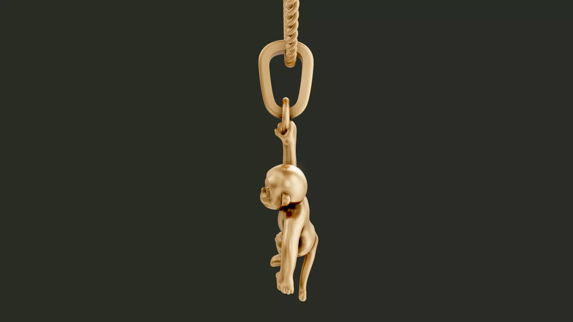 Monkey Pendant  3D print model_3