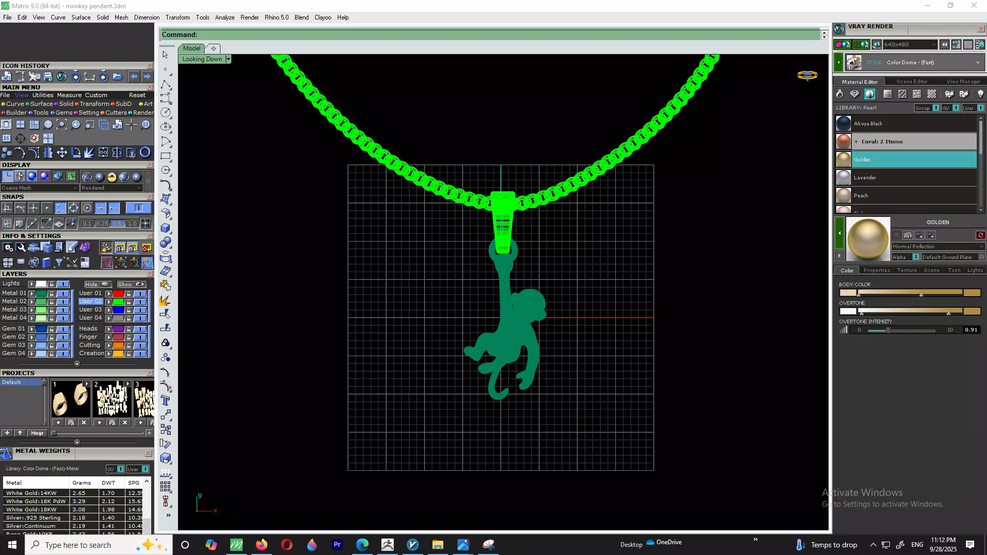 Monkey Pendant  3D print model_5