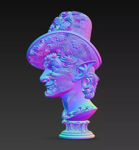 Rococo Elf Bust The Joyful Elegance of Christmas 3D print model_15