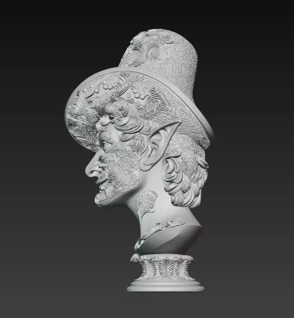 Rococo Elf Bust The Joyful Elegance of Christmas 3D print model_6