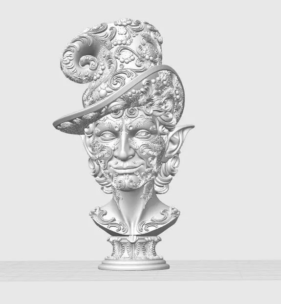 Rococo Elf Bust The Joyful Elegance of Christmas 3D print model_17