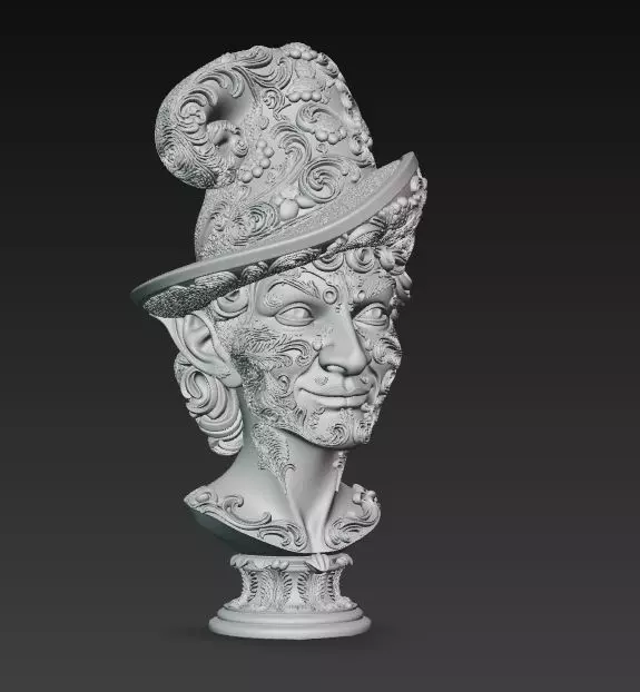 Rococo Elf Bust The Joyful Elegance of Christmas 3D print model_33