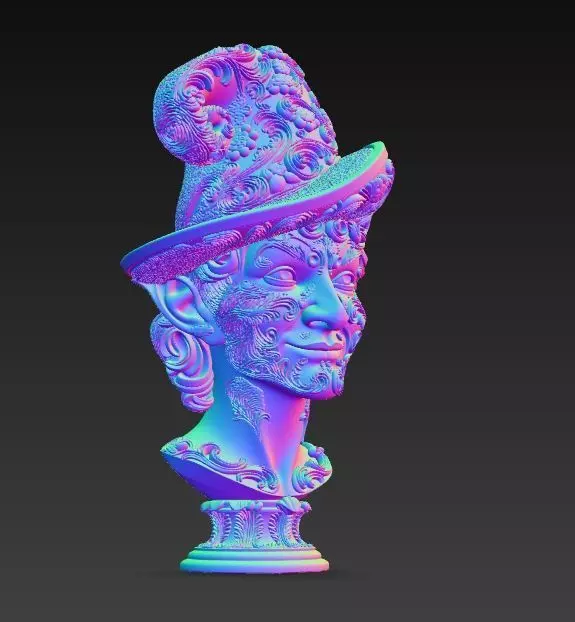 Rococo Elf Bust The Joyful Elegance of Christmas 3D print model_9