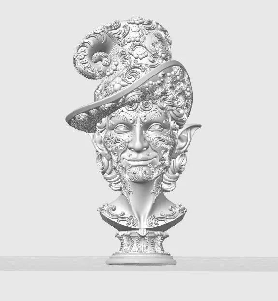 Rococo Elf Bust The Joyful Elegance of Christmas 3D print model_24
