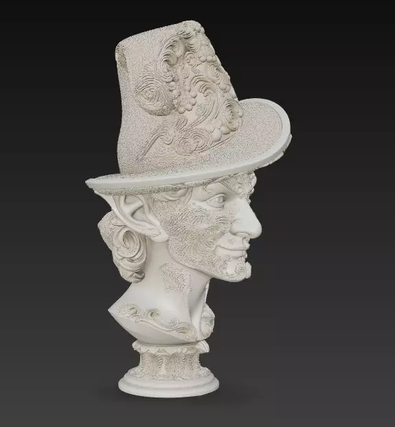 Rococo Elf Bust The Joyful Elegance of Christmas 3D print model_23