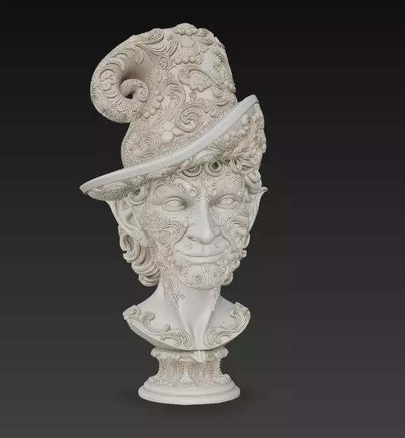 Rococo Elf Bust The Joyful Elegance of Christmas 3D print model_12