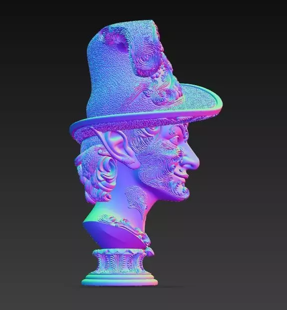 Rococo Elf Bust The Joyful Elegance of Christmas 3D print model_10