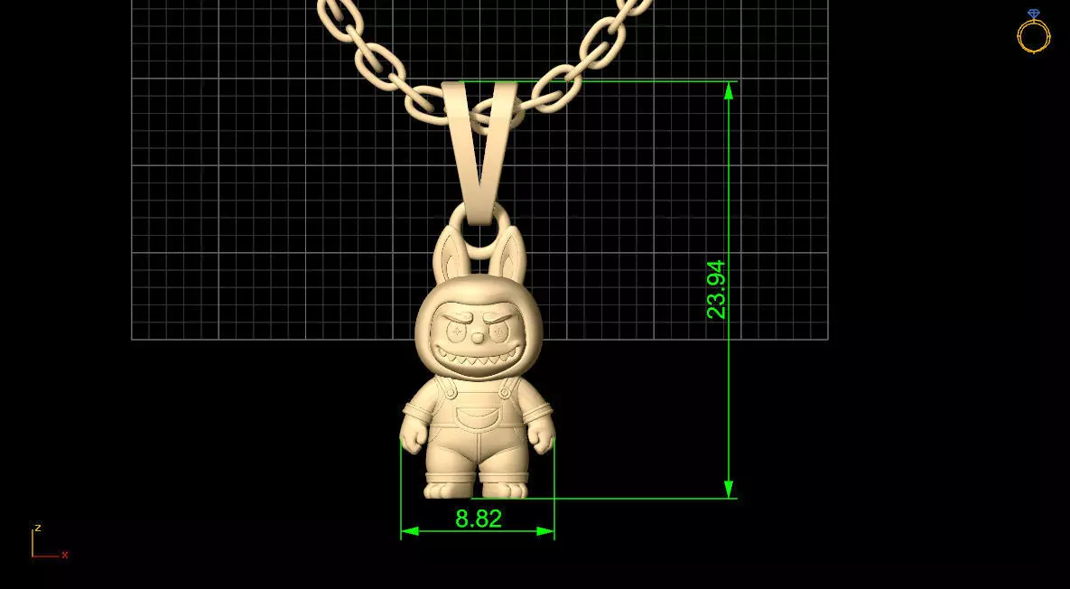 Labubu Pendant 3D print model_6