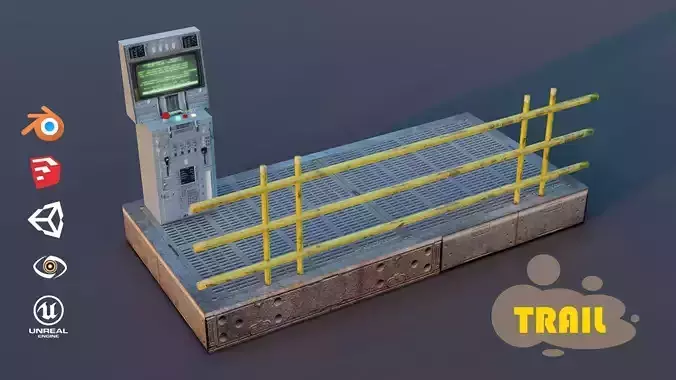 Industrial Lift Platform Free low-poly 3D model