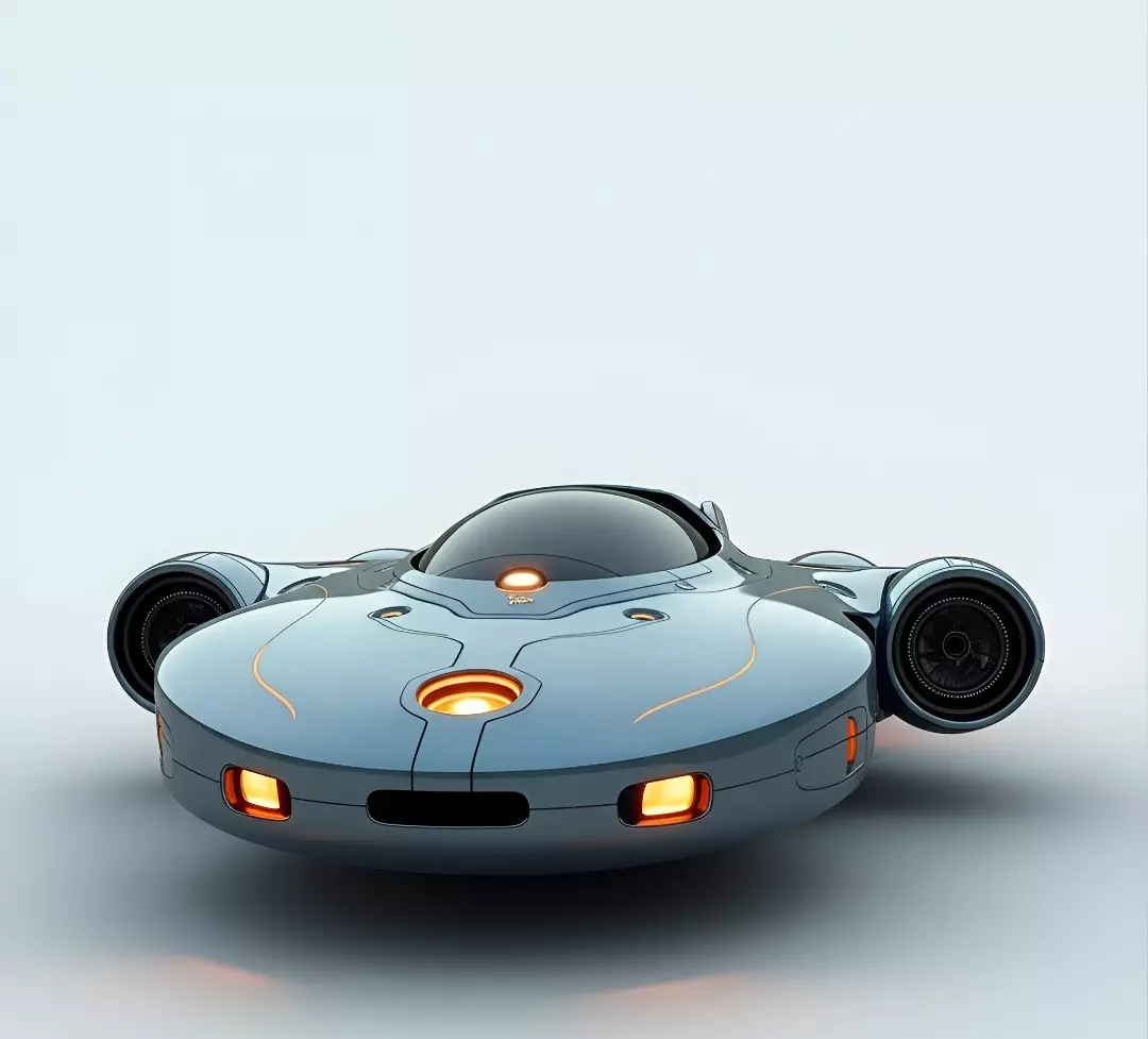 Sleek Retro Future Sci Fi Starship Low-poly 3D model_4