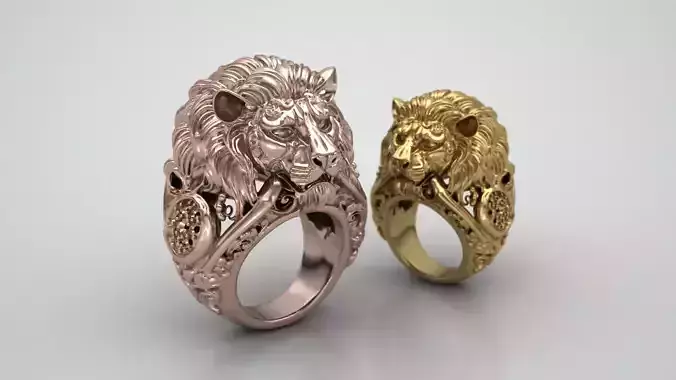 Majestic Lion Head Ring 