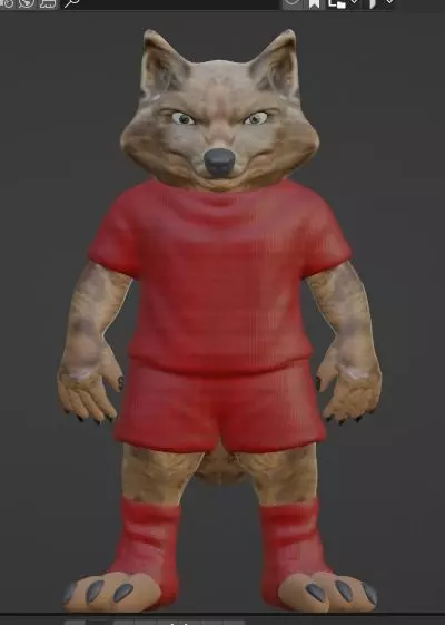 Realistic Furry Wolf Mascot for Animation Games Low-poly 3D model_2