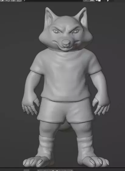 Realistic Furry Wolf Mascot for Animation Games Low-poly 3D model_3