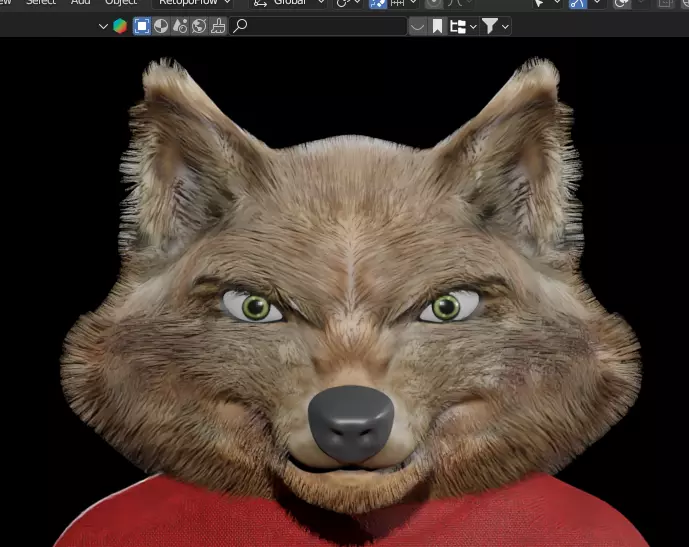 Realistic Furry Wolf Mascot for Animation Games Low-poly 3D model_5