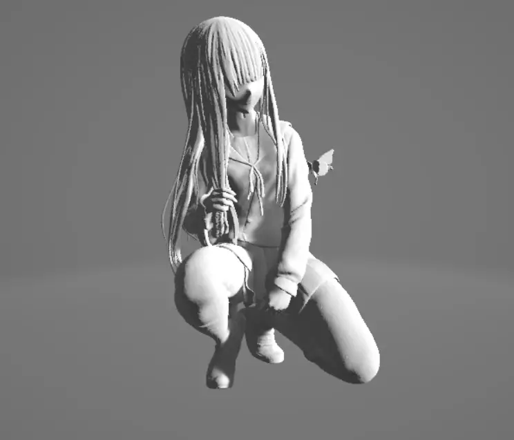 Samurai Schoolgirl 3D print model_7