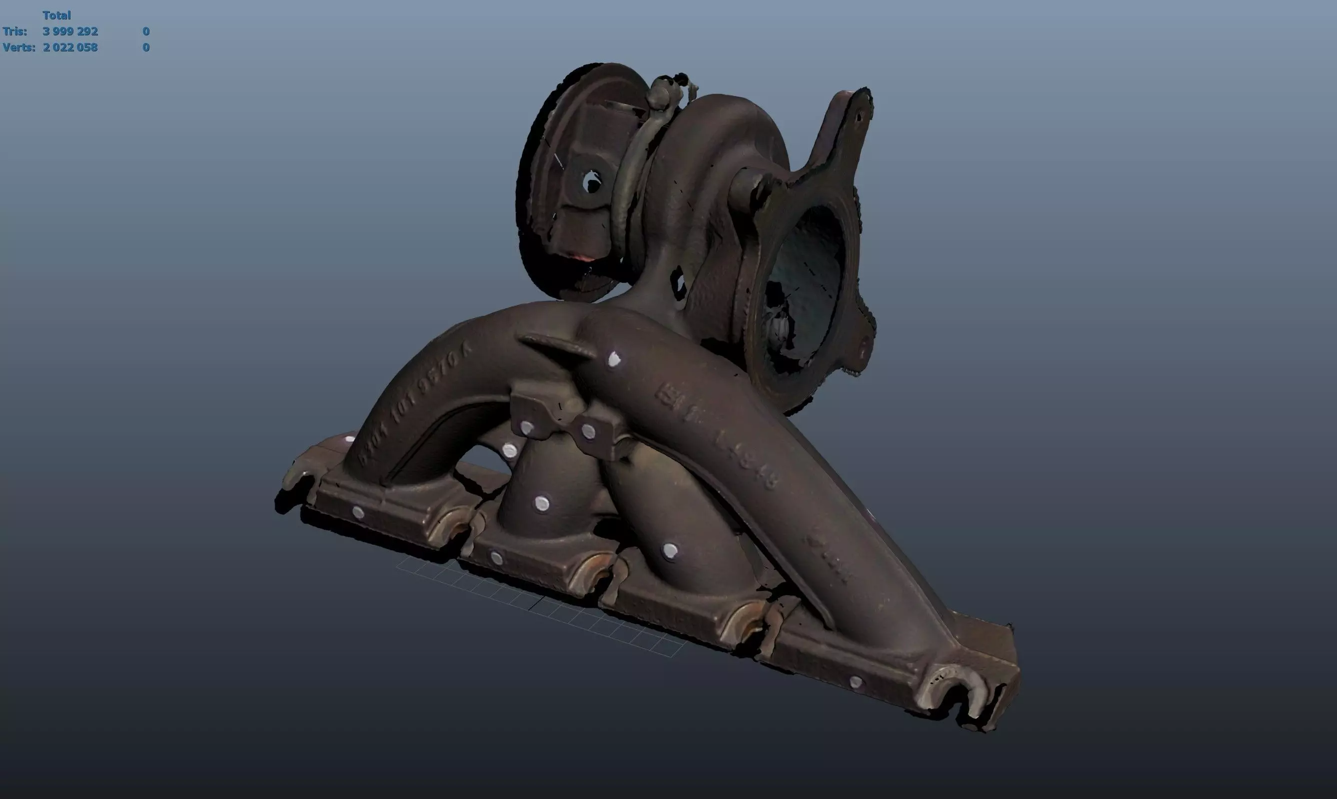 K04 turbo Golf R 2010 3d scan Low-poly 3D model_12