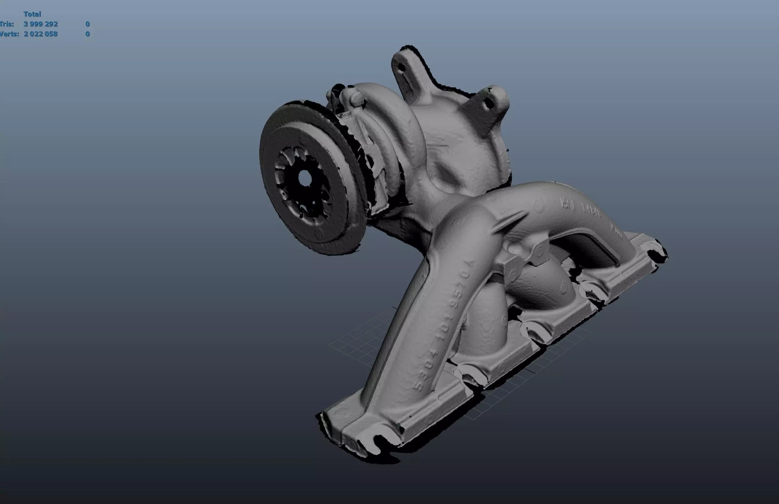 K04 turbo Golf R 2010 3d scan Low-poly 3D model_20