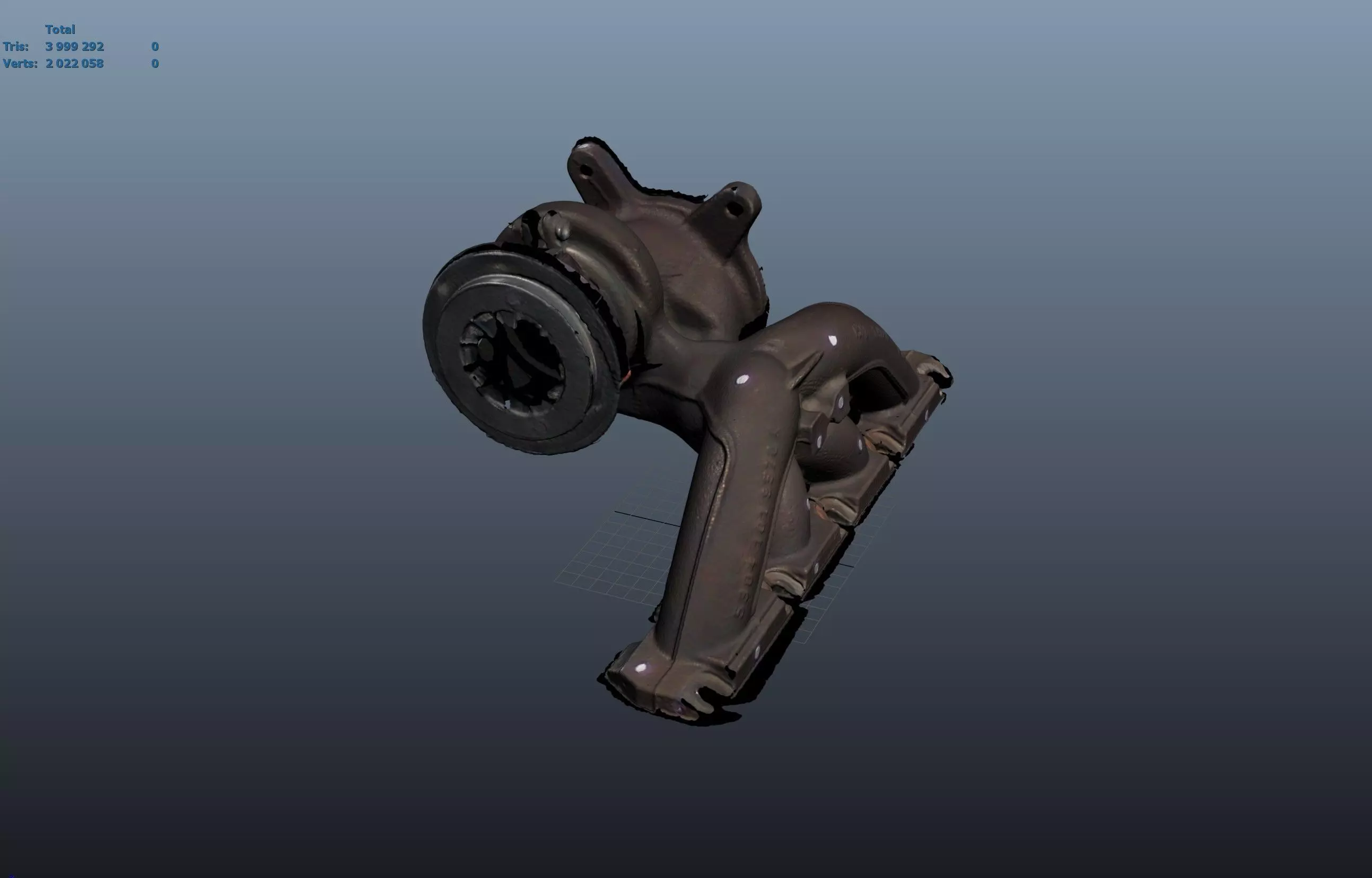 K04 turbo Golf R 2010 3d scan Low-poly 3D model_14