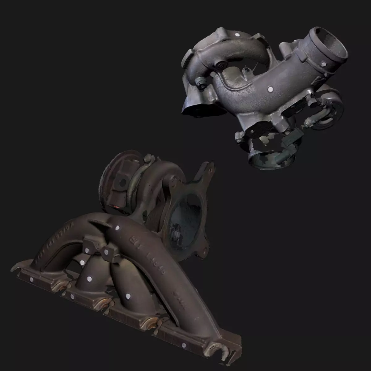 K04 turbo Golf R 2010 3d scan Low-poly 3D model_0