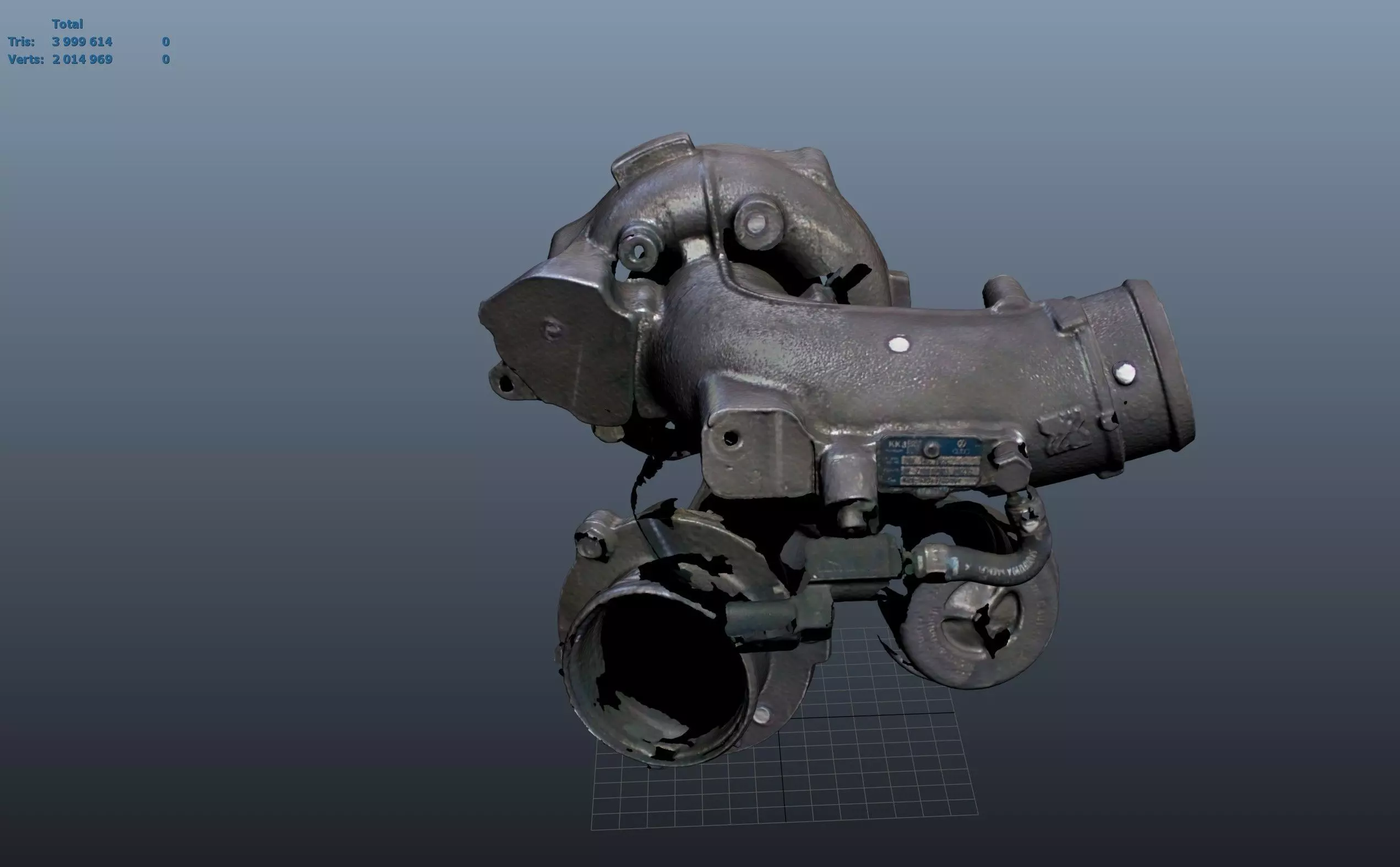 K04 turbo Golf R 2010 3d scan Low-poly 3D model_17