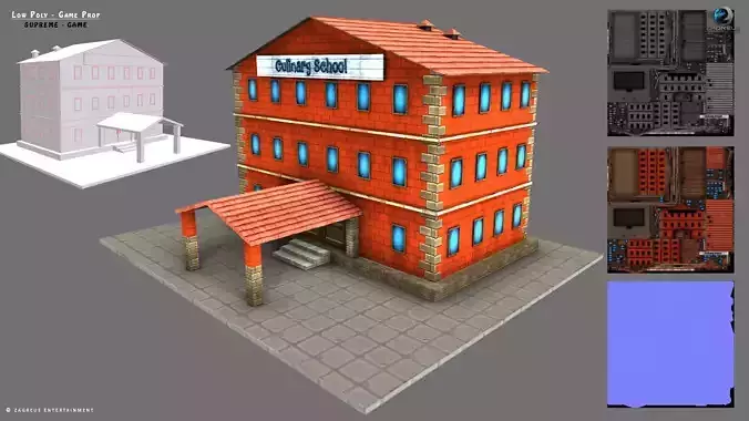 School Building - 3D Game Prop