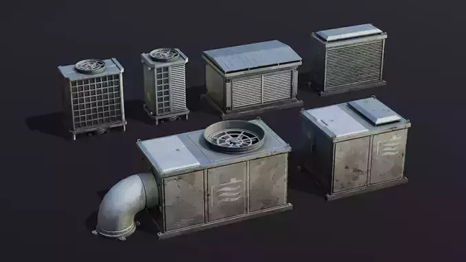 Roof Vents Large Pack - Optimized Game Ready 3D Models Low-poly 3D model