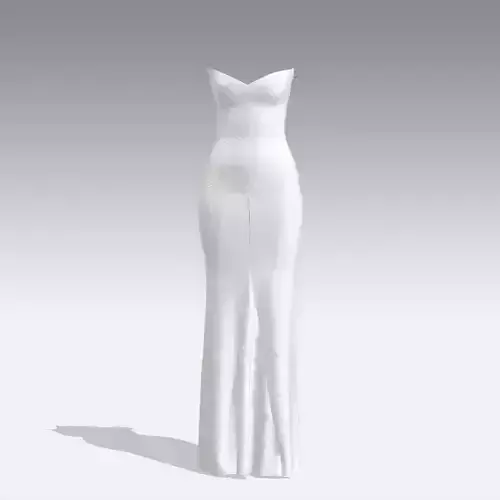  herringbone cut corset dress ruffled skirt detail diamond cut Low-poly 3D model