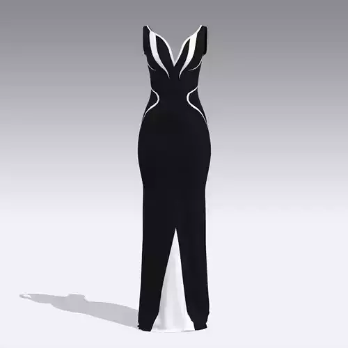 dress cut detail color block Low-poly 3D model