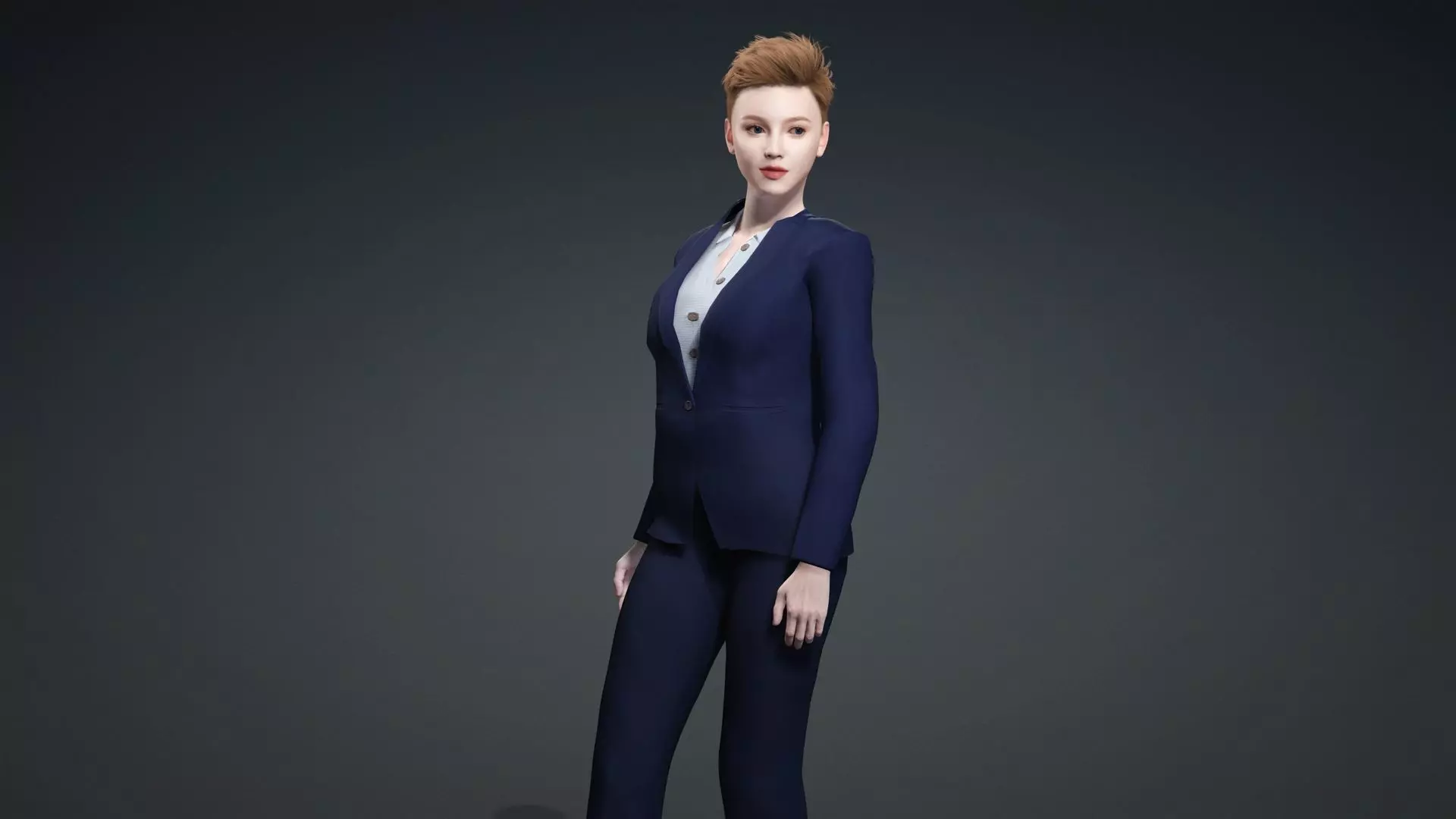 Elegant Businesswoman Realistic 3D Female Character 3D model_6