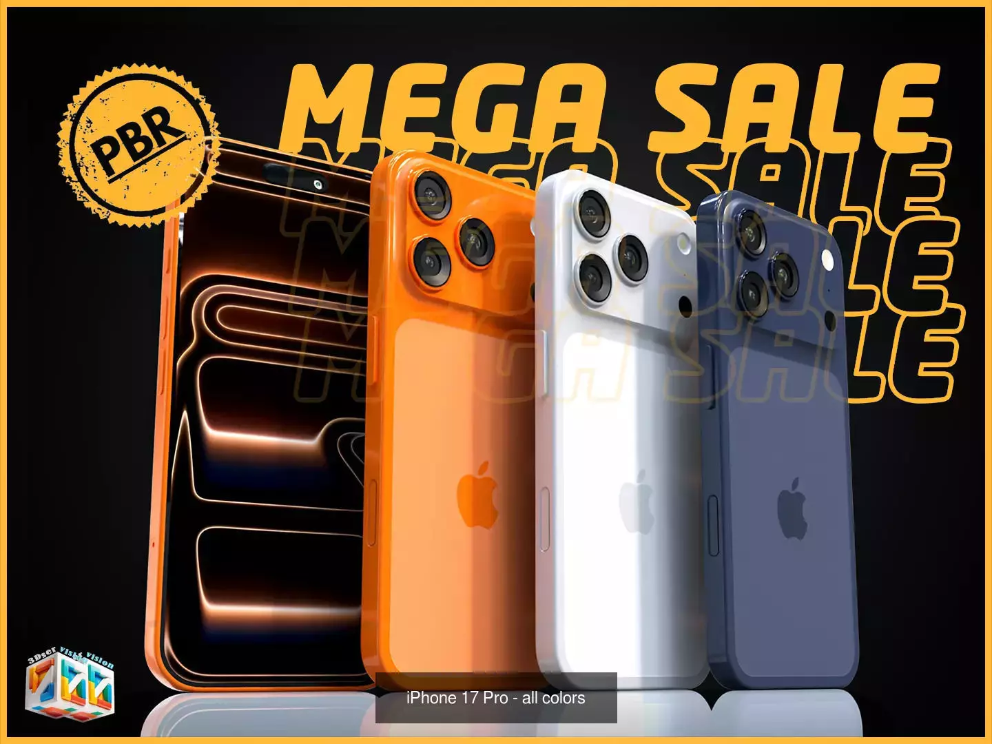 Iphone17 pack 2025 all colors- iphone17 -Air -17 pro -17 pro max 3D Model Collection_5