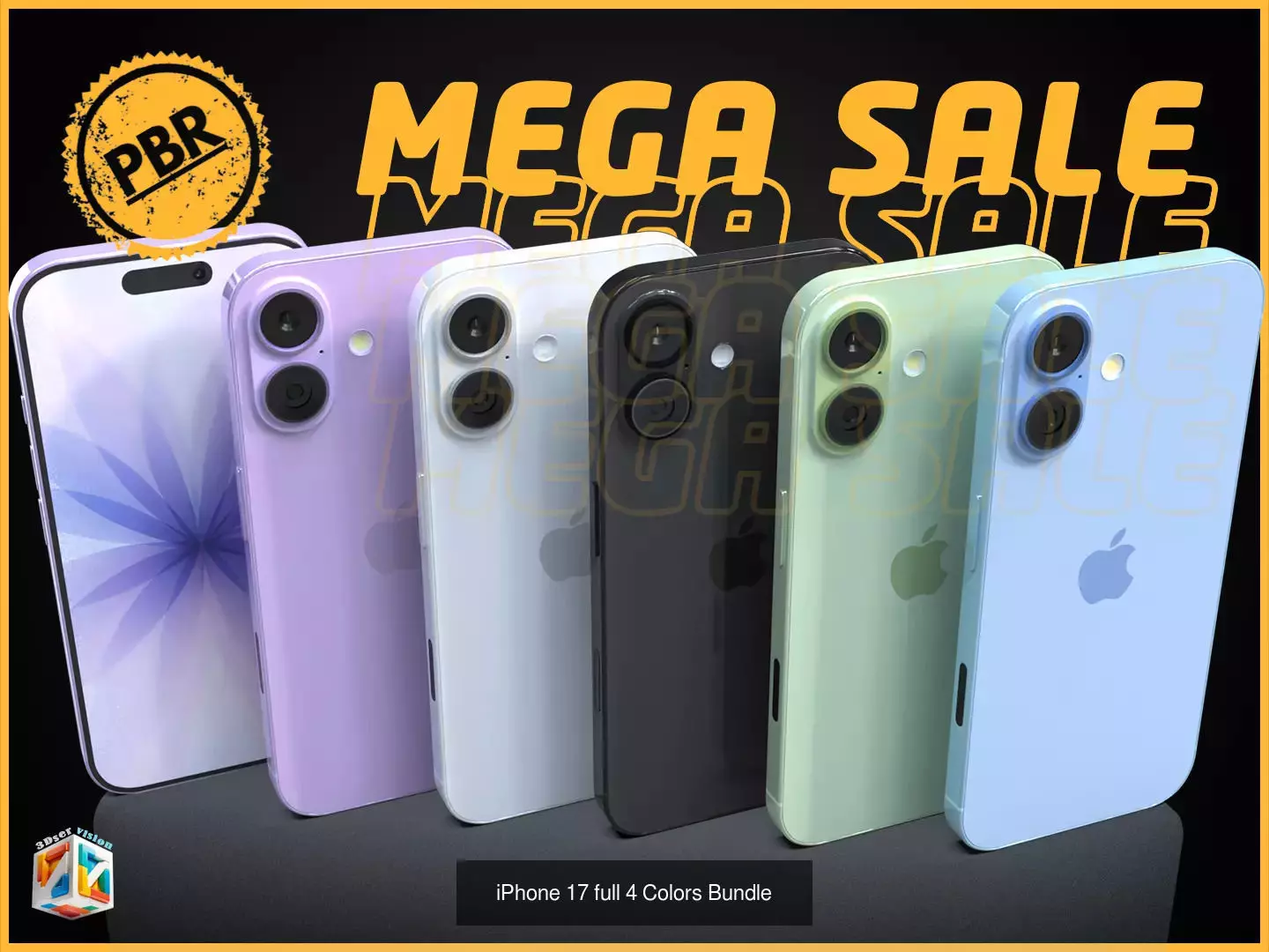 Iphone17 pack 2025 all colors- iphone17 -Air -17 pro -17 pro max 3D Model Collection_4