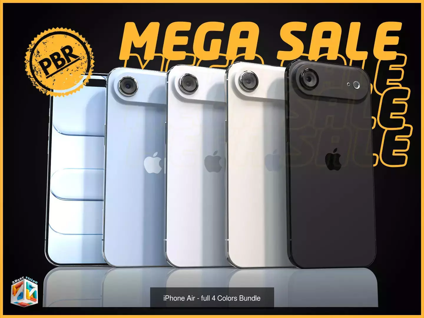 Iphone17 pack 2025 all colors- iphone17 -Air -17 pro -17 pro max 3D Model Collection_3