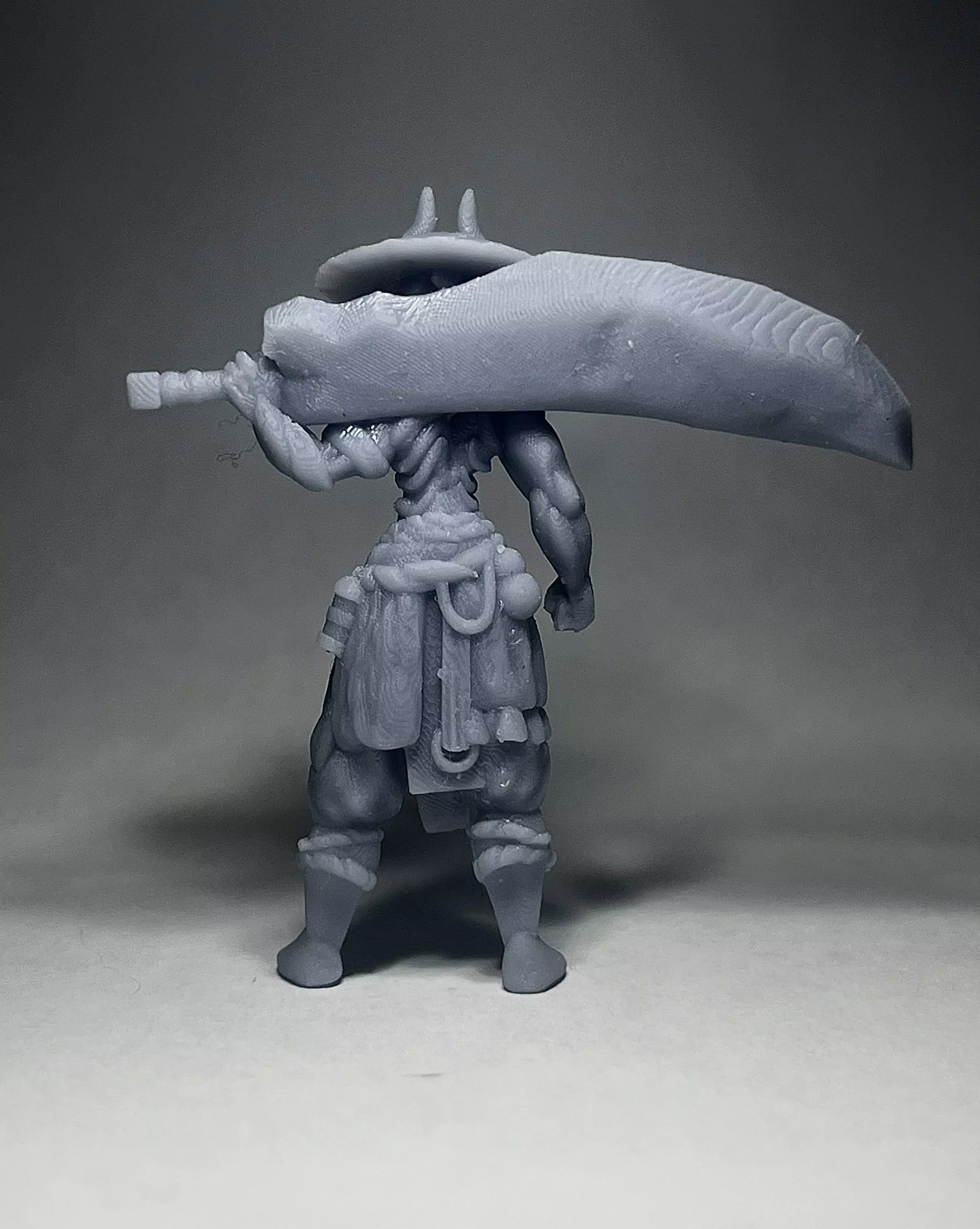 Japanese samurai demon broadsword 3D print model_1
