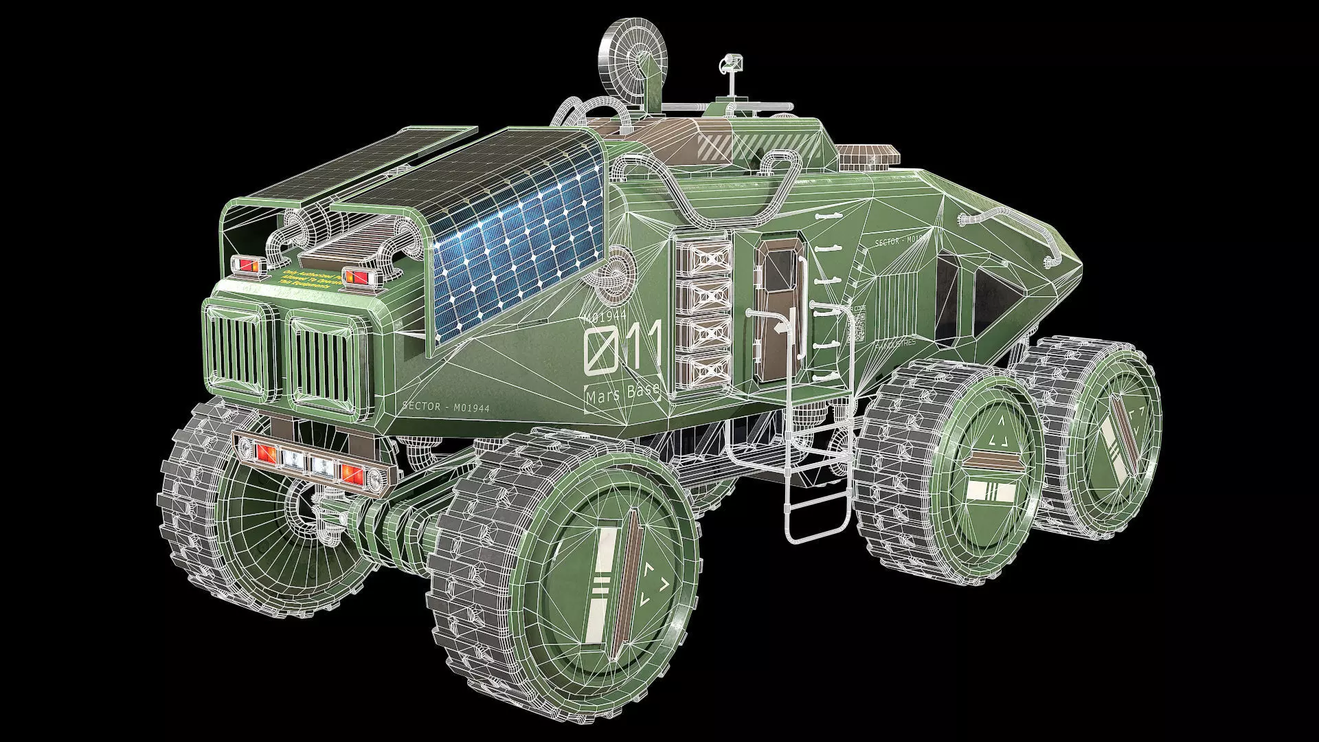 Mars Rover Concept-2-Green 3D model_12