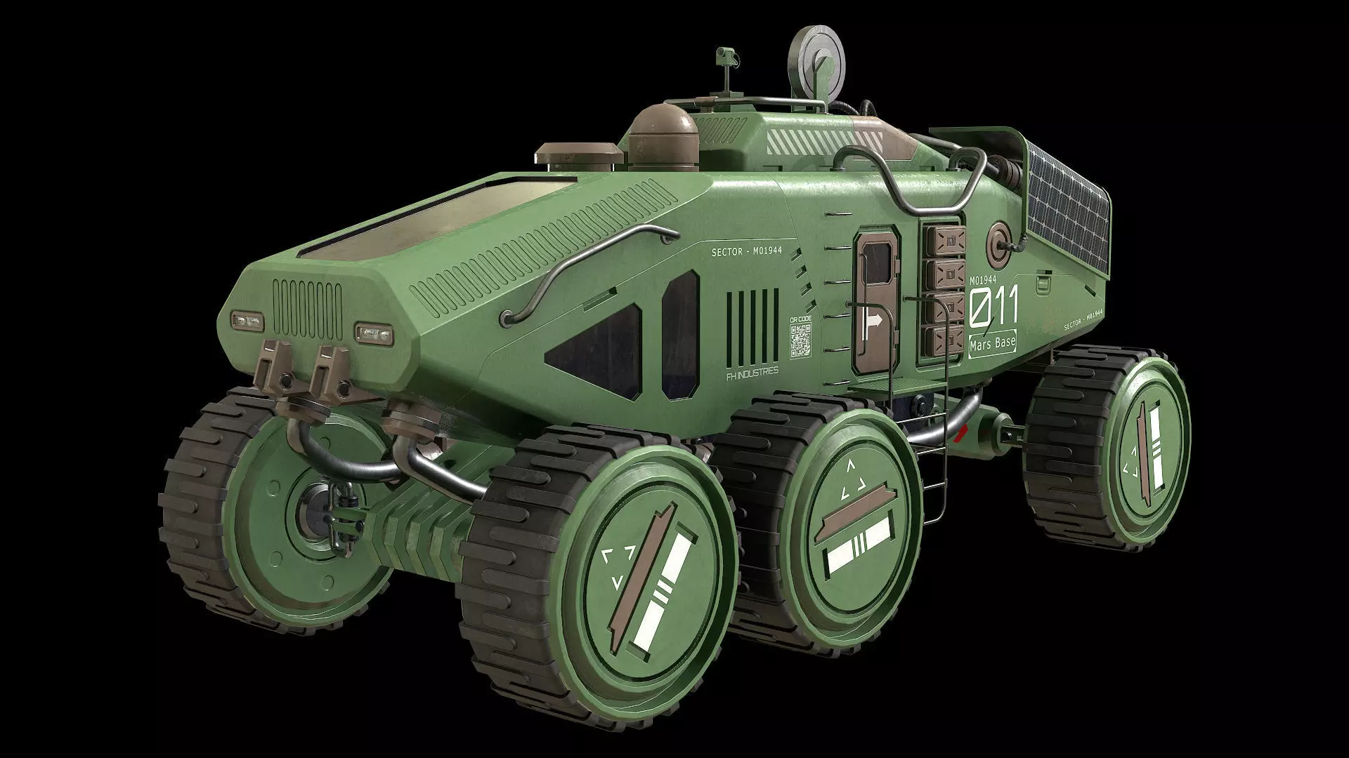 Mars Rover Concept-2-Green 3D model_2