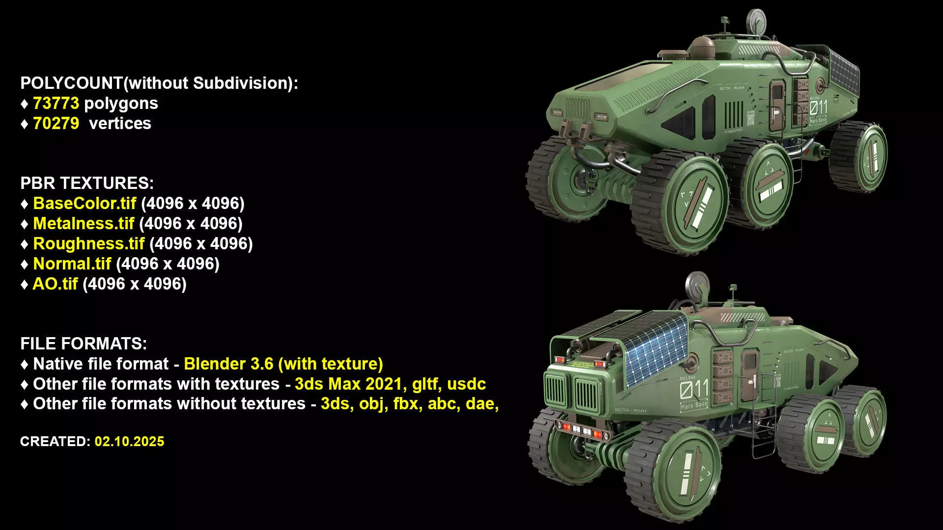 Mars Rover Concept-2-Green 3D model_3