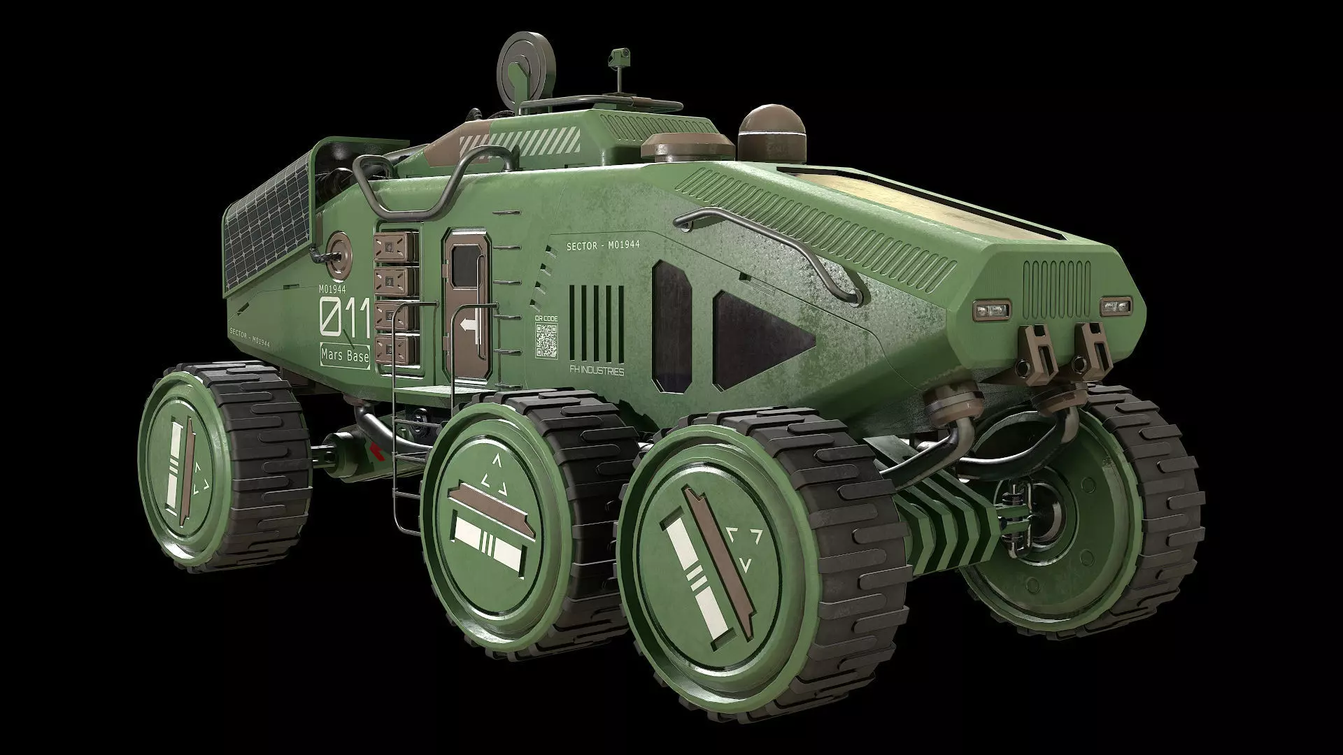 Mars Rover Concept-2-Green 3D model_6