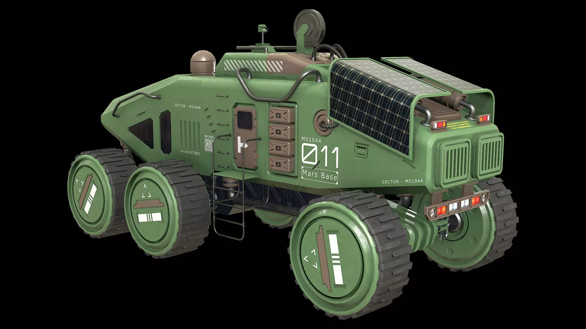 Mars Rover Concept-2-Green 3D model_4