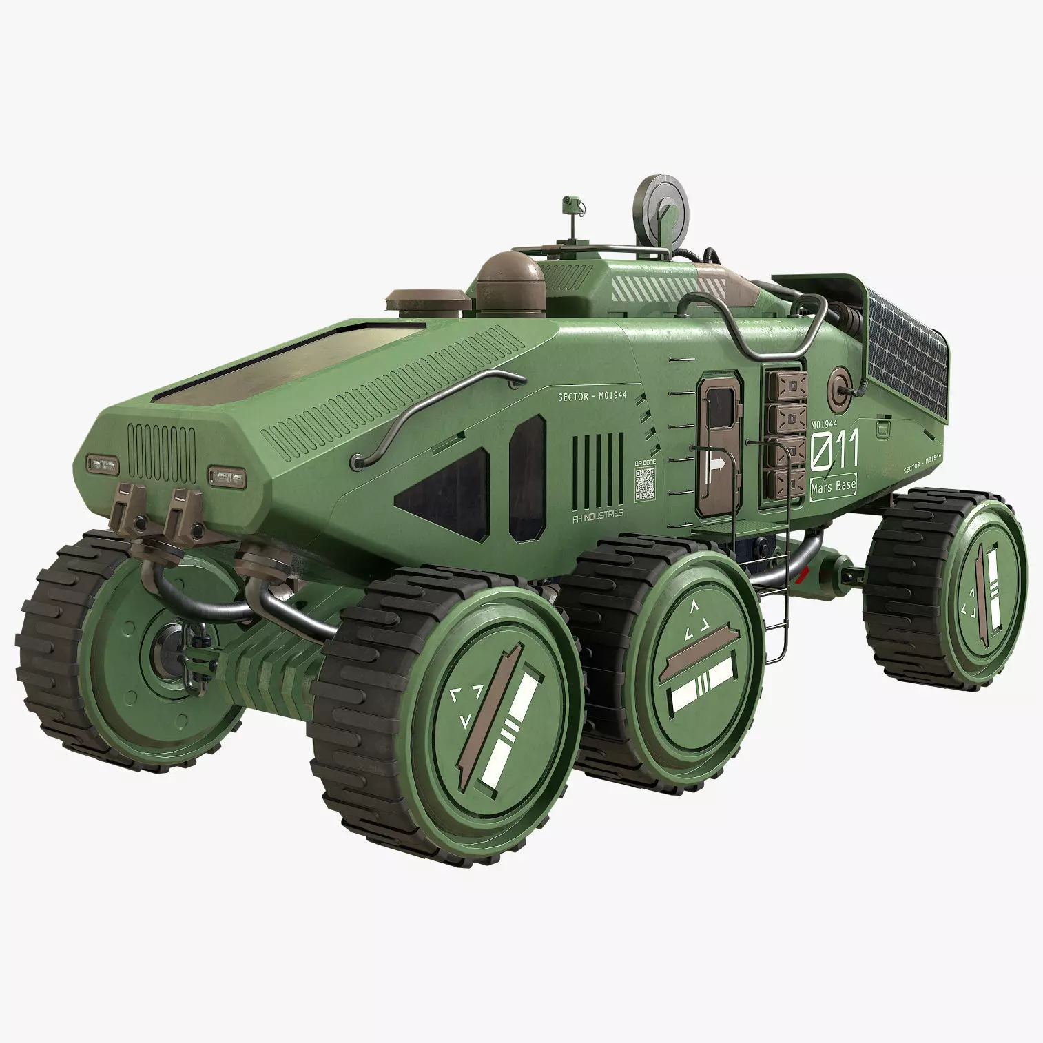 Mars Rover Concept-2-Green 3D model_0