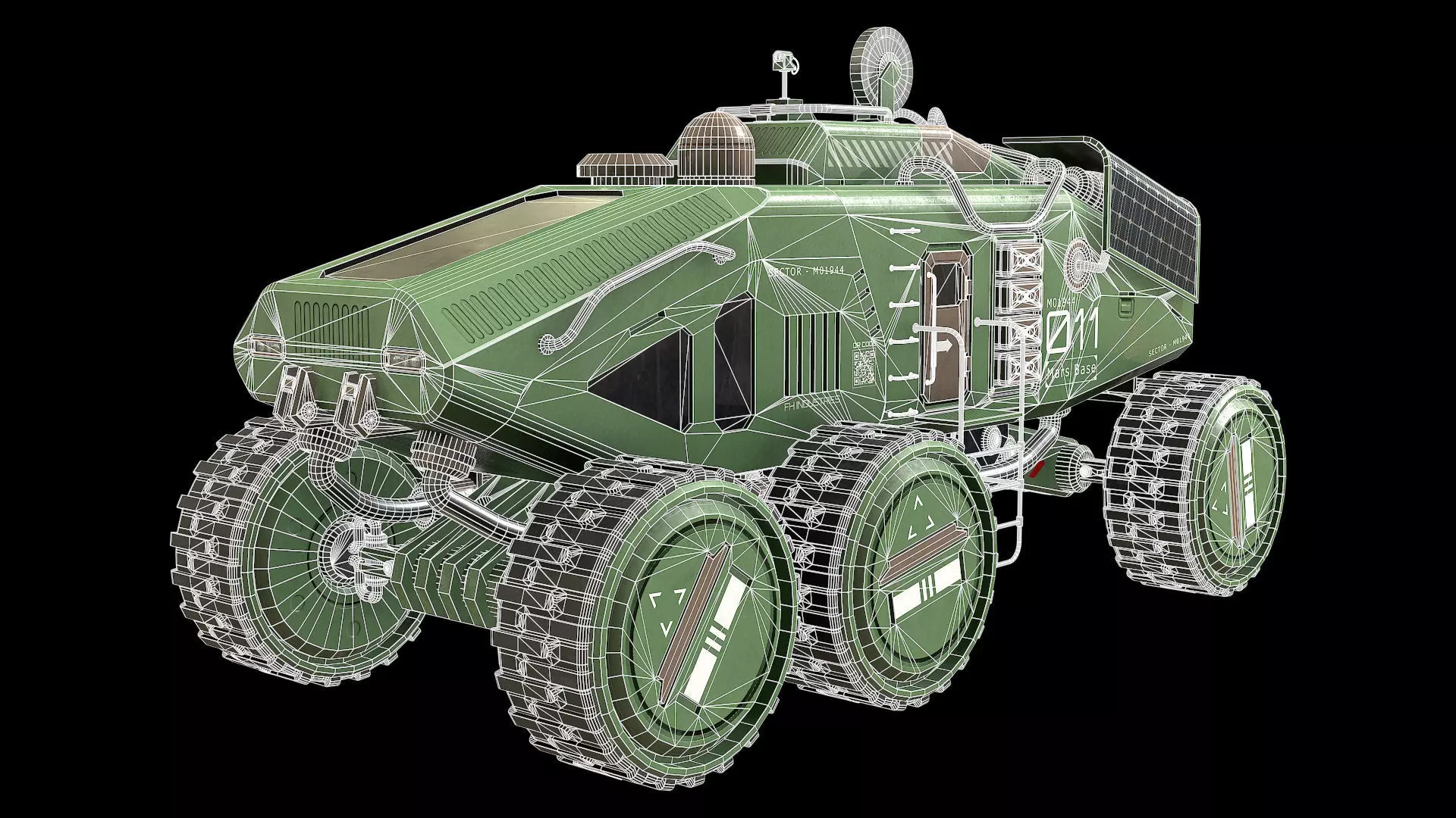 Mars Rover Concept-2-Green 3D model_10