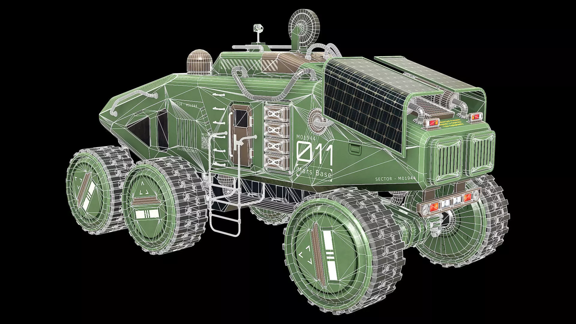 Mars Rover Concept-2-Green 3D model_11