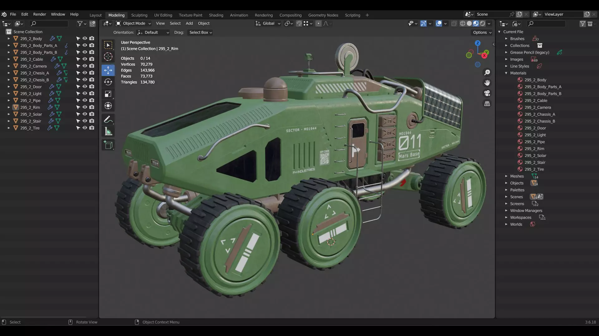 Mars Rover Concept-2-Green 3D model_24