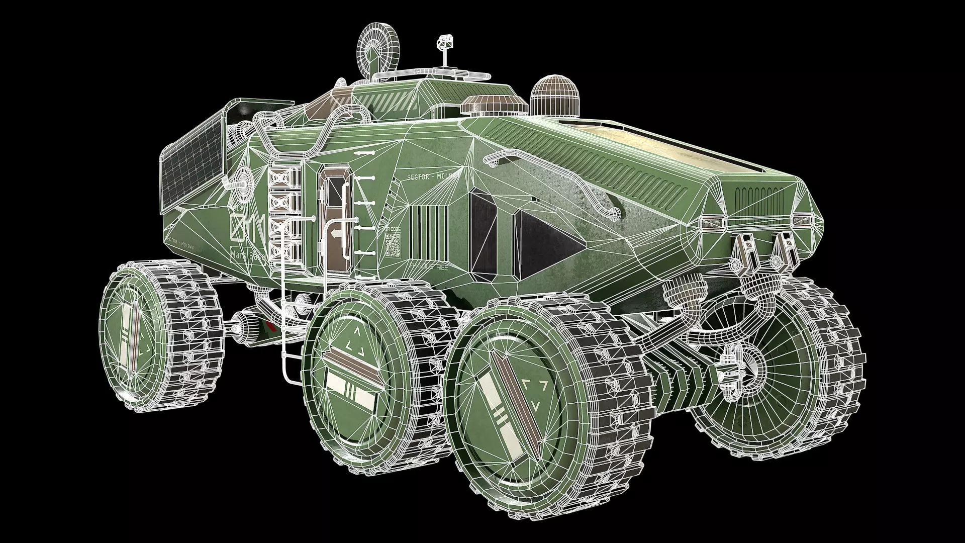 Mars Rover Concept-2-Green 3D model_13