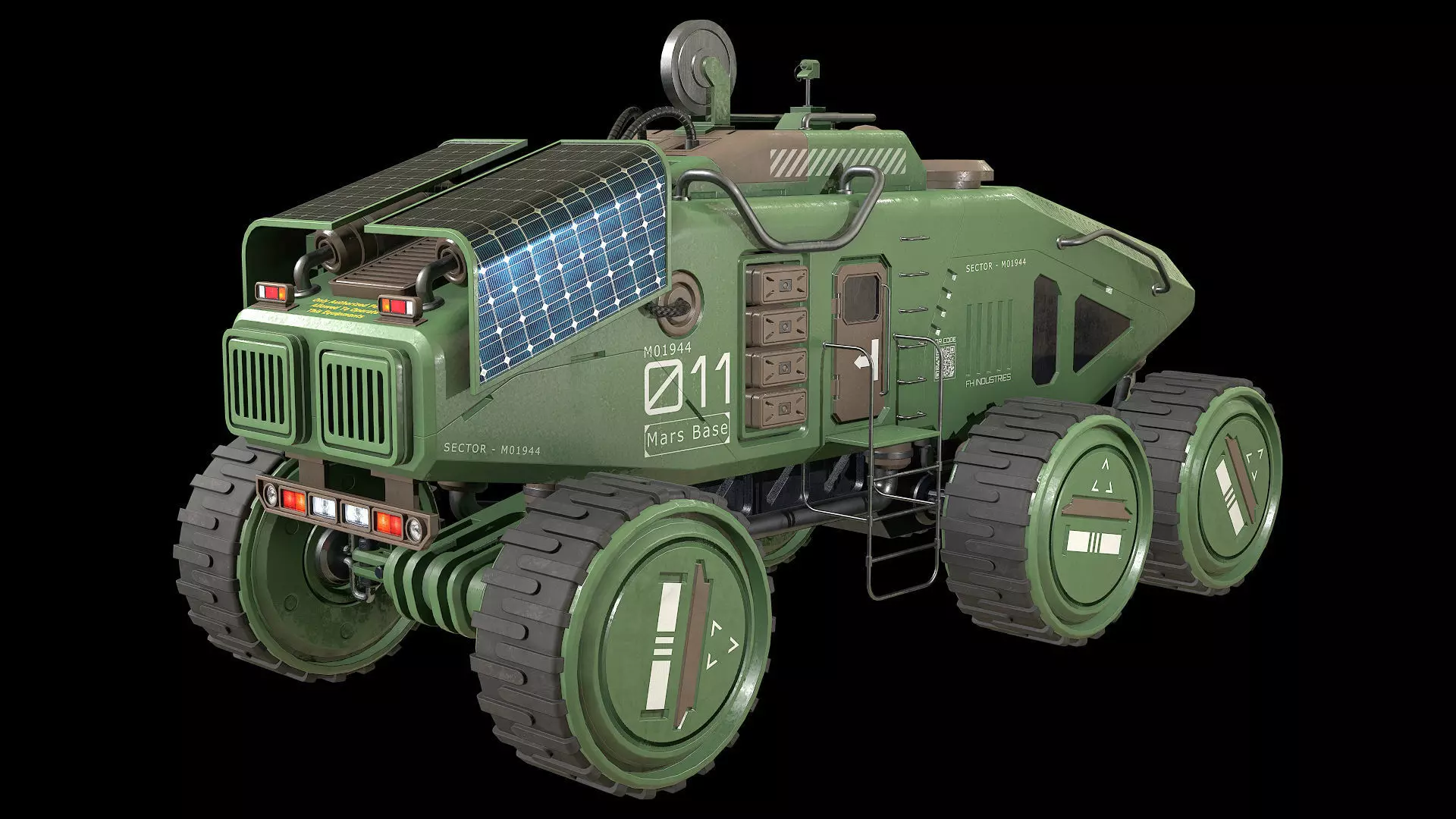Mars Rover Concept-2-Green 3D model_5