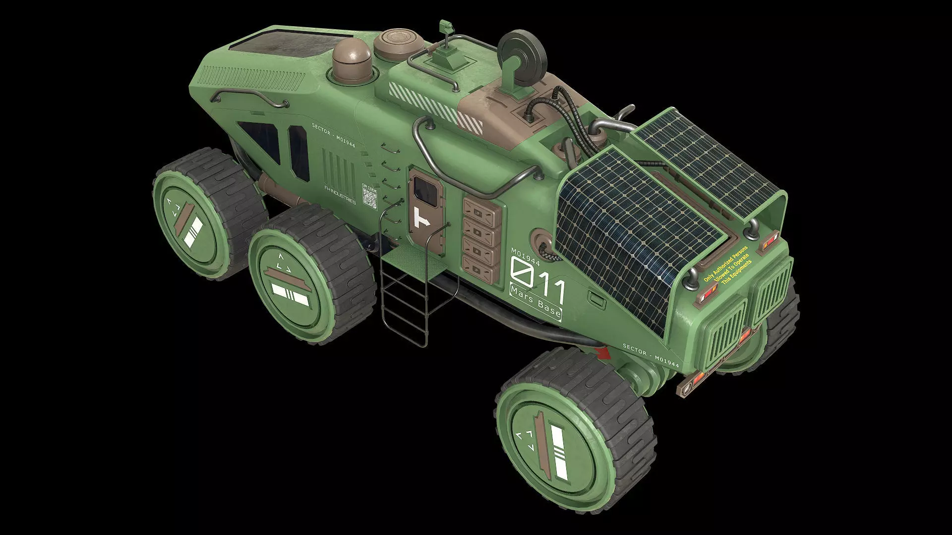 Mars Rover Concept-2-Green 3D model_8