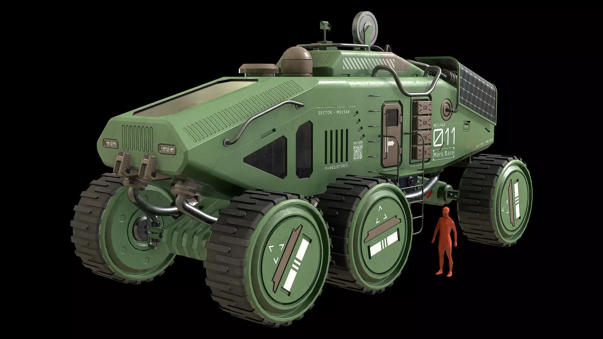 Mars Rover Concept-2-Green 3D model_1