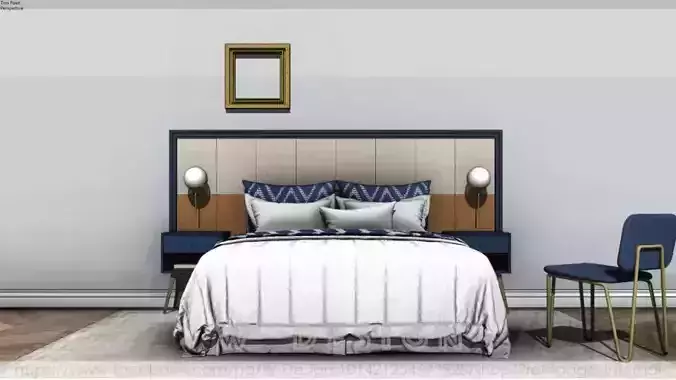 Modern Luxury Master Bedroom Interior 3D SketchUp