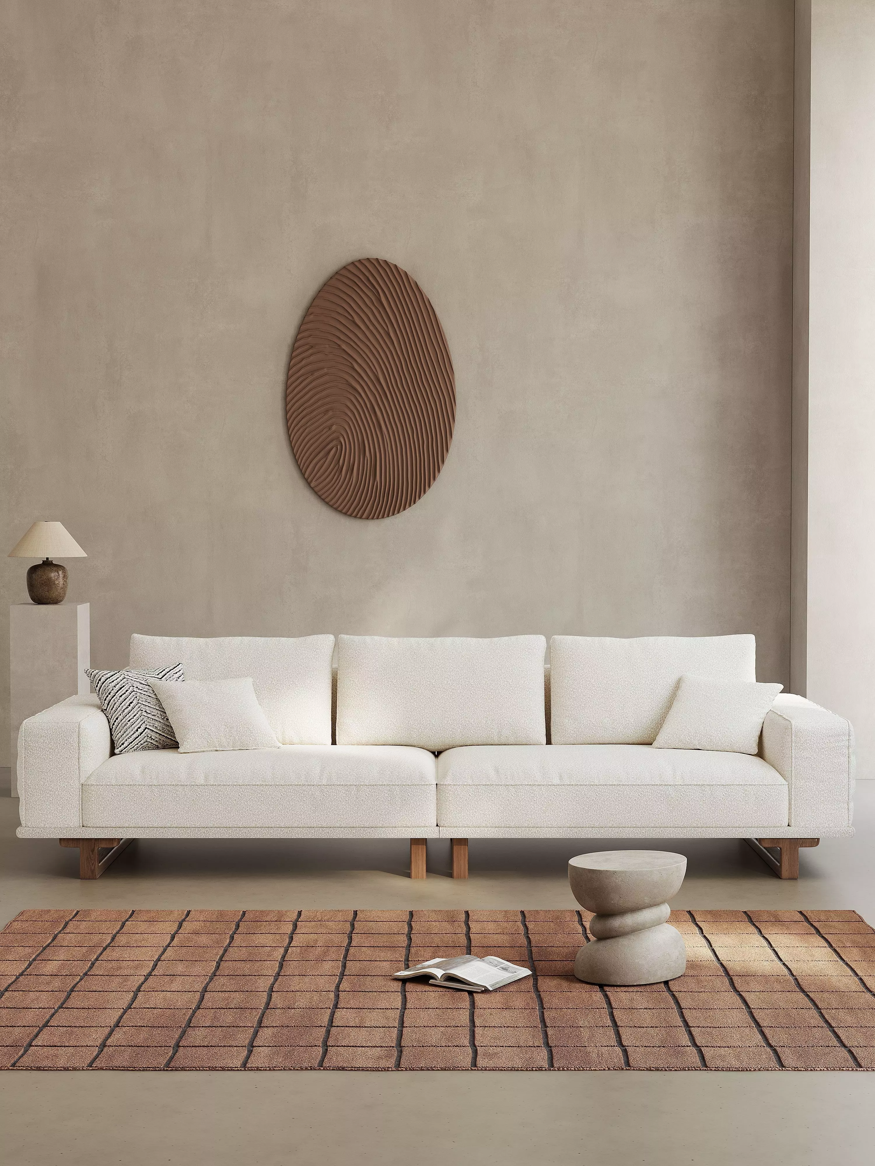 Mid Century interior scene 3D model_4