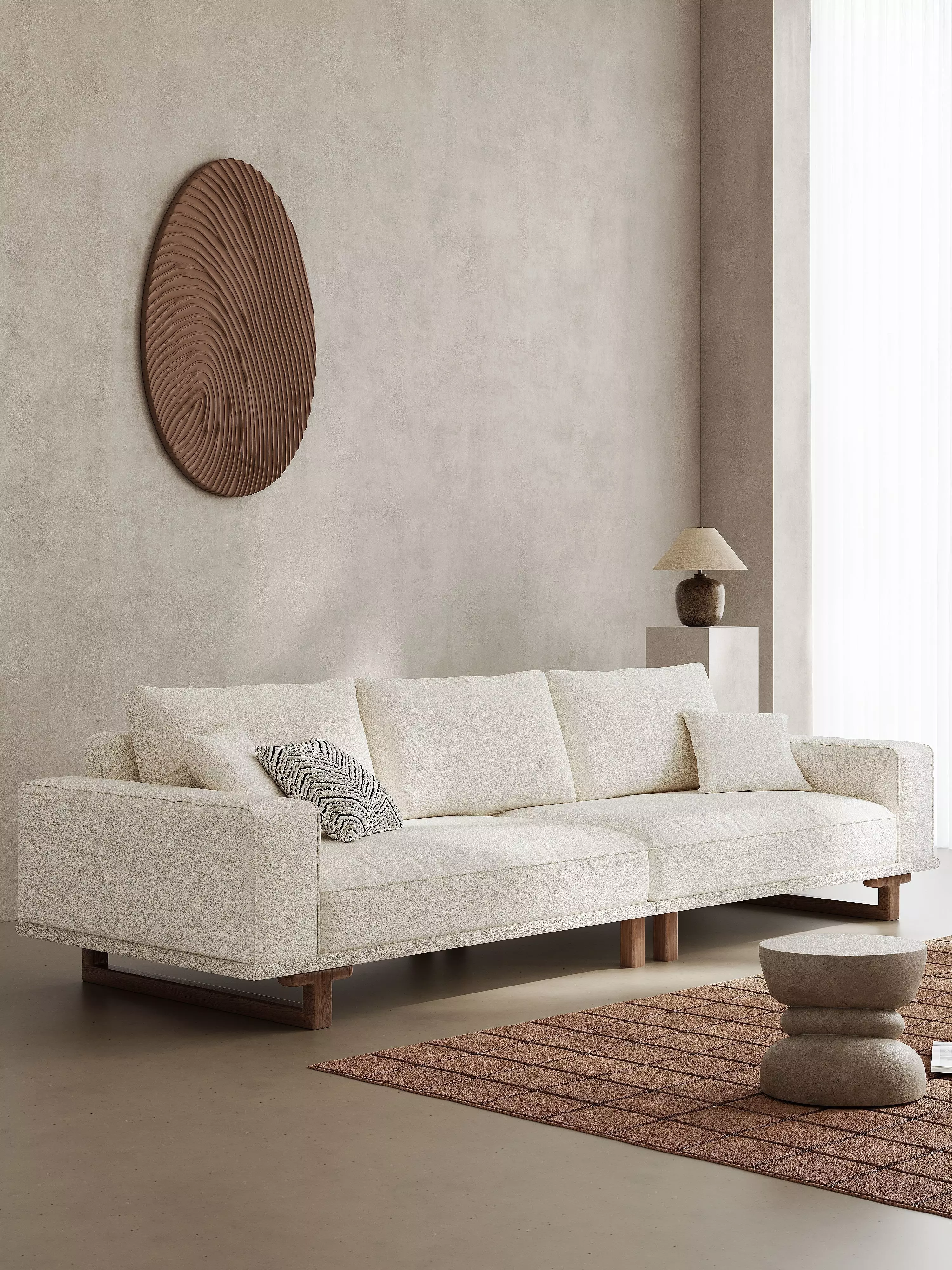 Mid Century interior scene 3D model_2