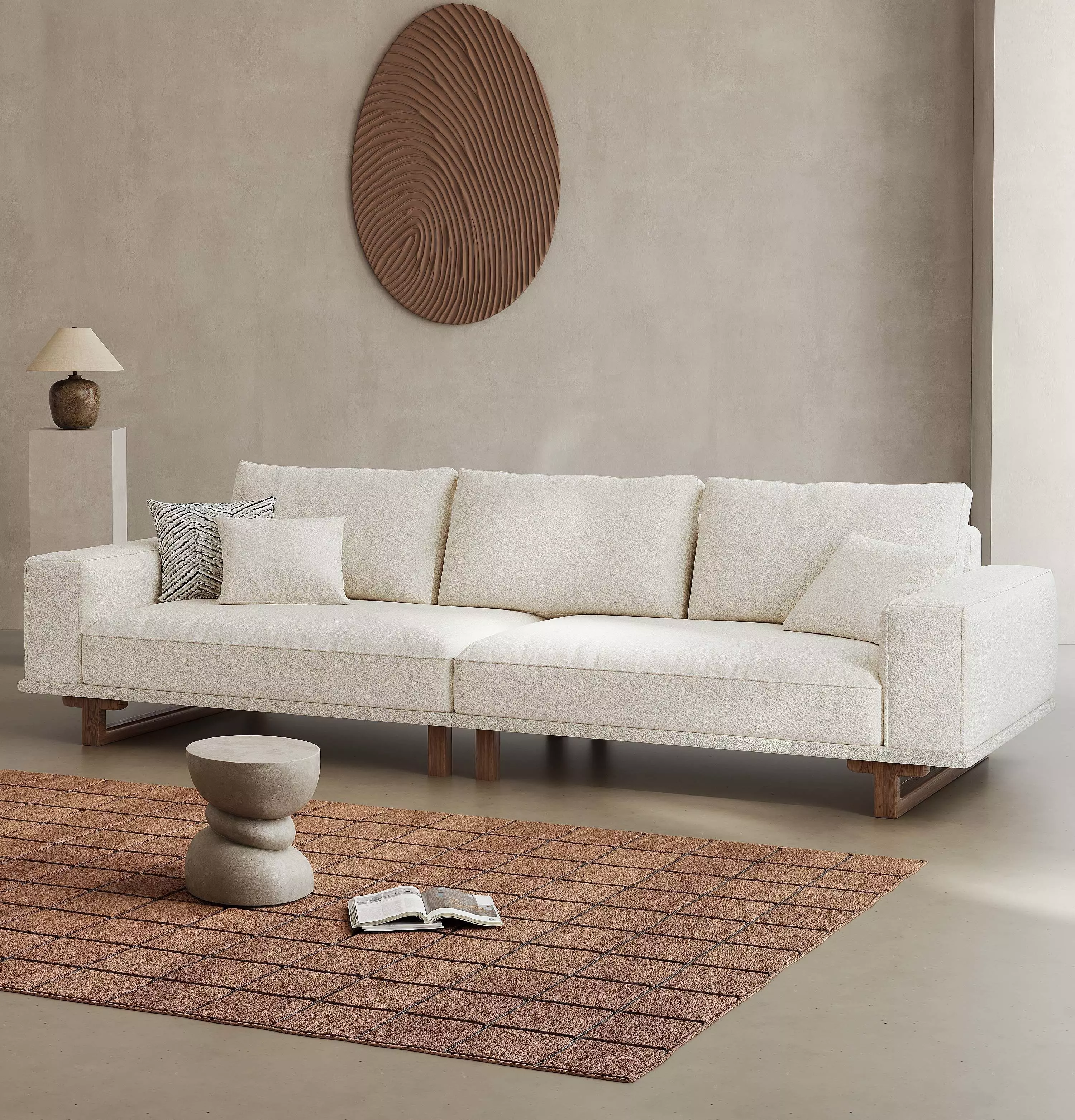 Mid Century interior scene 3D model_0